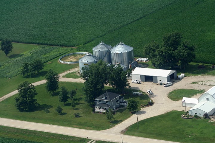 The Orr farm - from the air.